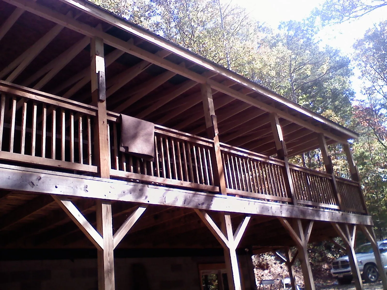 Timber framing under a new elevated porch and deck — Roof Leak Repair in Katonah by Roofing Brothers